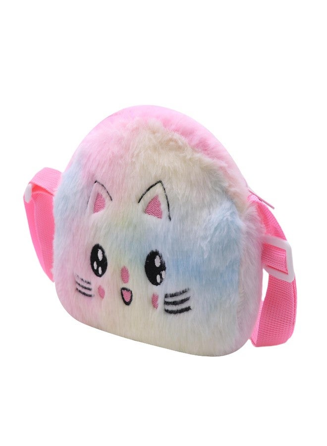 Amamcy Cute Cat Crossbody Bag for Girls Fluffy Shoulder Bag Faux Fur Kitty Purse Animal Plush Daypack Kawaii Purse for Girls - Image 3